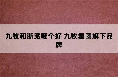 九牧和浙派哪个好 九牧集团旗下品牌